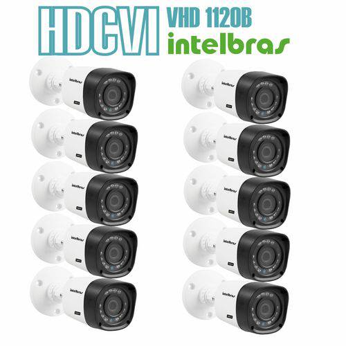 Assistência Técnica, SAC e Garantia do produto Kit 10 Câmeras com Infravermelho Intelbras Multi HD Vhd 1120b G4 Lente 3.6 720p Branca