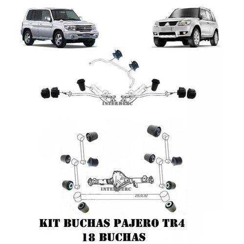 Assistência Técnica, SAC e Garantia do produto Kit 18 Bucha Suspensão Dianteira + Traseira Pajero Tr4 IO