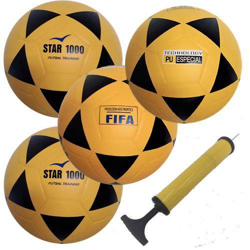 Assistência Técnica, SAC e Garantia do produto Kit 4 Bolas Futsal Vitoria Oficial Star 1000 com Bomba Ar