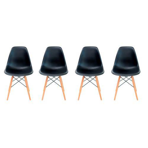 Assistência Técnica, SAC e Garantia do produto Kit 4 Cadeiras Colorida Cozinha Jantar Eames Base Madeira Preto