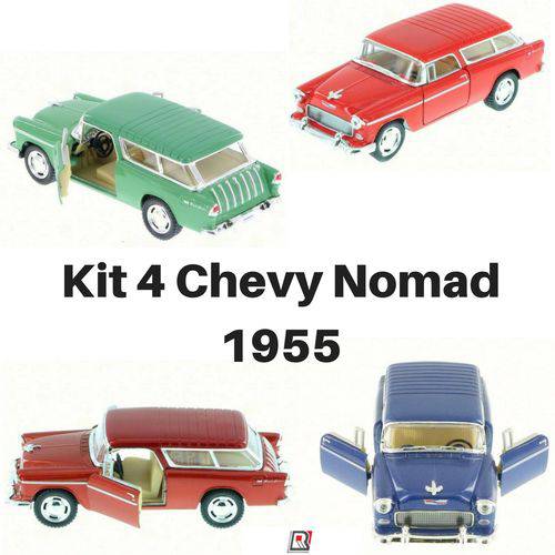 Assistência Técnica, SAC e Garantia do produto Kit 4 Carrinho de Coleção Antigo Chevy Nomad 1955 1/40 de Ferro