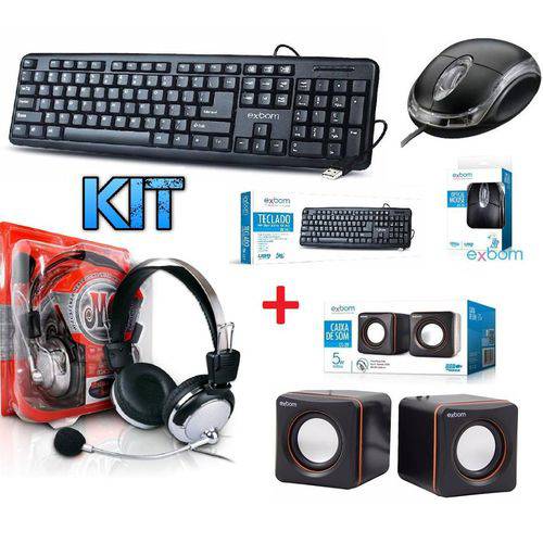 Assistência Técnica, SAC e Garantia do produto Kit 4 em 1 Teclado + Mouse Óptico + Caixa de Som + Fone Ouvido Headset com Microfone Pc Desktop