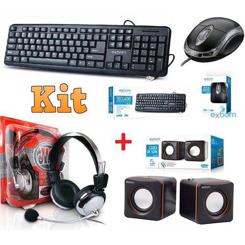 Assistência Técnica, SAC e Garantia do produto Kit 4x1 Teclado + Mouse Óptico + Caixa de Som + Fone de Ouvido Headset com Microfone Pc