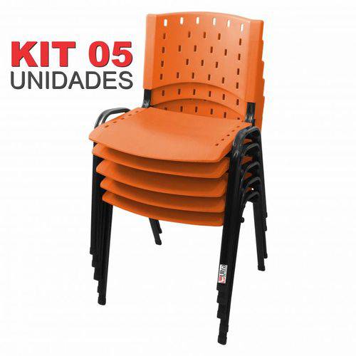 Assistência Técnica, SAC e Garantia do produto Kit 5 Cadeira de Plástico Empilhável LARANJA Iso Polipropileno - ULTRA Móveis