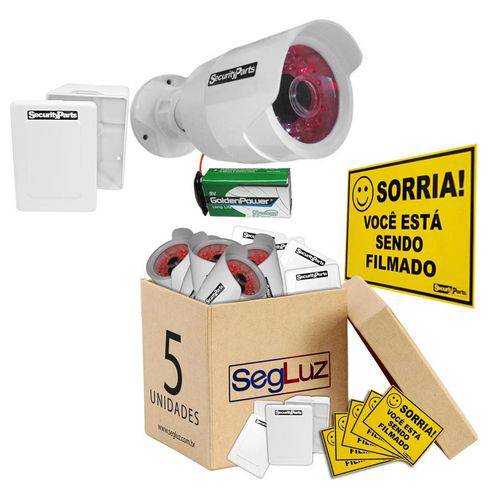 Assistência Técnica, SAC e Garantia do produto Kit 5 Câmeras Bullet Falsa C/ Bateria e Caixa