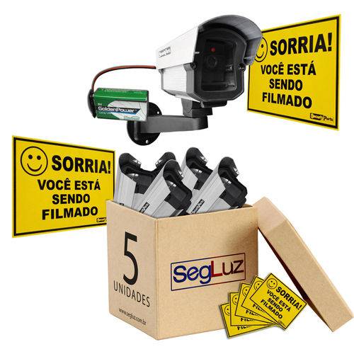 Assistência Técnica, SAC e Garantia do produto Kit 5 Câmeras Falsas com Led com Bateria Sem Fio + 5 Placas Security Parts