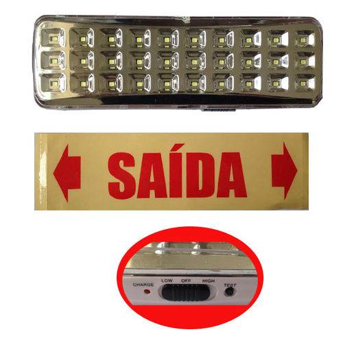 Assistência Técnica, SAC e Garantia do produto Kit 5 Luminária de Emergencia 30 Leds + Adesivo de Saida