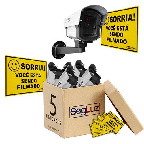 Assistência Técnica, SAC e Garantia do produto Kit 5 Mini Câmeras Falsas com Suporte com Led Bivolt + 5 Placas Sorria