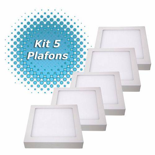 Assistência Técnica, SAC e Garantia do produto Kit 5 Painel Plafon Led Sobrepor Quadrado 18w Branco Frio 6000k