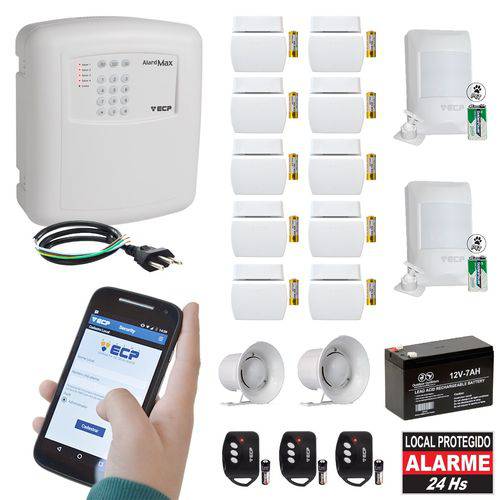 Assistência Técnica, SAC e Garantia do produto Kit Alarme Residencial com Discadora GSM Chip ECP Sem Fio 12 Sensores Max 4