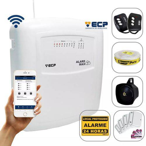 Assistência Técnica, SAC e Garantia do produto Kit Alarme Sem Fio Alard Max Wifi ECP com 4 Sensores Econômico