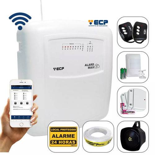 Assistência Técnica, SAC e Garantia do produto Kit Alarme Sem Fio Alard Max Wifi ECP Via Celular APP com 3 Sensores