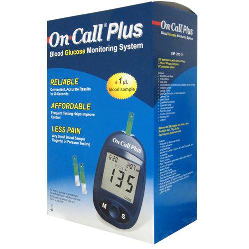Assistência Técnica, SAC e Garantia do produto Kit Aparelho Glicose/diabetes/gliciemia + 50 Fitas On Call Plus