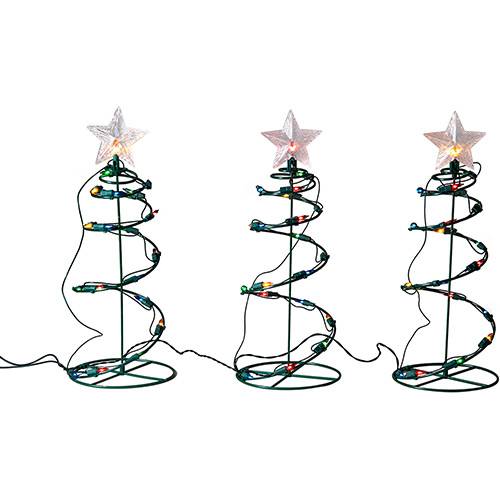 Assistência Técnica, SAC e Garantia do produto Kit Árvore de Natal em Espiral Iluminada , 3 Unidades, 60 Lâmpadas Coloridas - 110V - Christmas Traditions