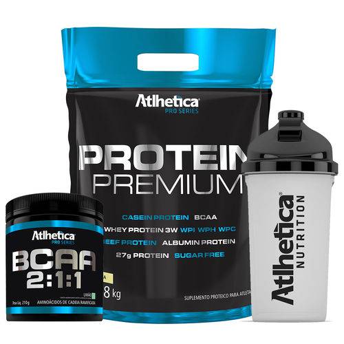 Assistência Técnica, SAC e Garantia do produto Kit Atlhetica Whey Protein Premium (1,8kg) + BCAA 2:1:1 em Pó + Shakeira