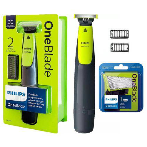 Assistência Técnica, SAC e Garantia do produto Kit Barbeador Aparador Elétrico Philips One Blade Qp2510 + Refil