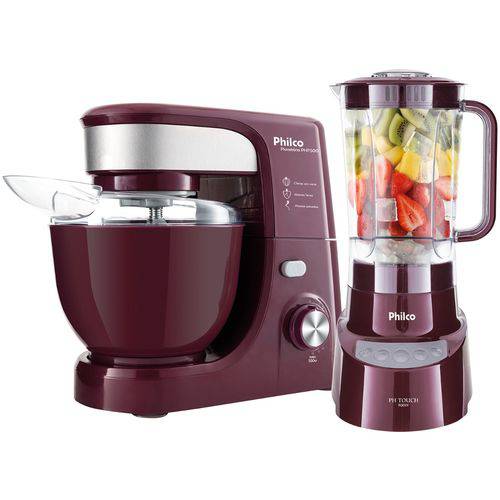 Assistência Técnica, SAC e Garantia do produto Kit Batedeira Planetária Php500 Turbo + Liquidificador Cor Vinho 110V