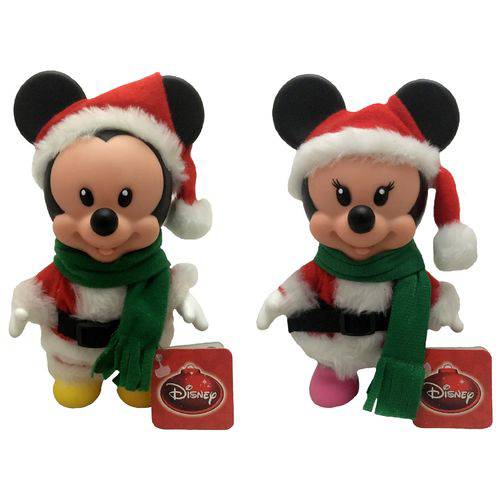 Assistência Técnica, SAC e Garantia do produto Kit Bonecos Pequenos Natal Disney Multibrink : Mickey Papai Noel + Minnie Mamãe Noel