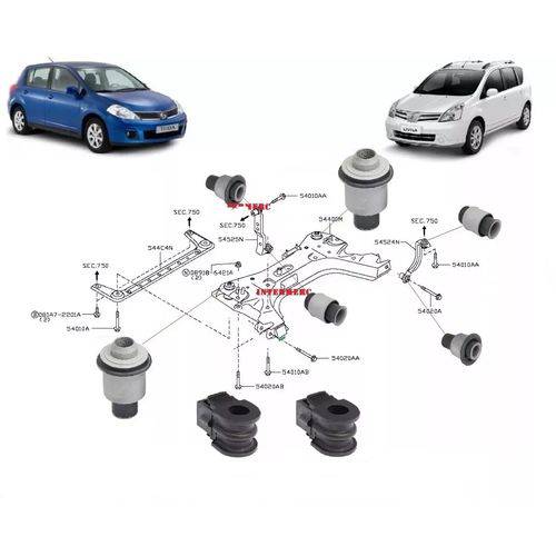 Assistência Técnica, SAC e Garantia do produto Kit Bucha Agregado Diant + Tras + Bucha Barra Tiida Livina