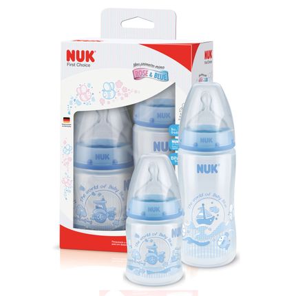 Assistência Técnica, SAC e Garantia do produto Kit C/ 2 Mamadeiras First Choice Blue 150-300ml - NUK