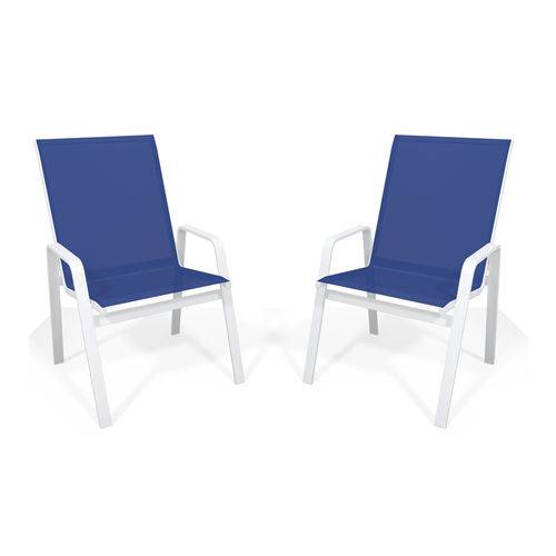 Assistência Técnica, SAC e Garantia do produto Kit 2 Cadeira Riviera Piscina Alumínio Branco Azul Escuro