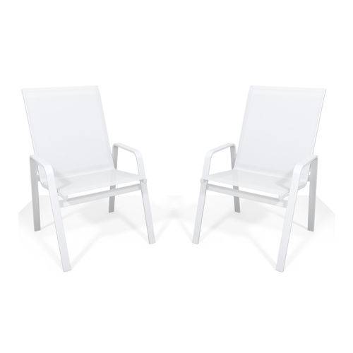 Assistência Técnica, SAC e Garantia do produto Kit 2 Cadeira Riviera Piscina Alumínio Branco Tela Branco