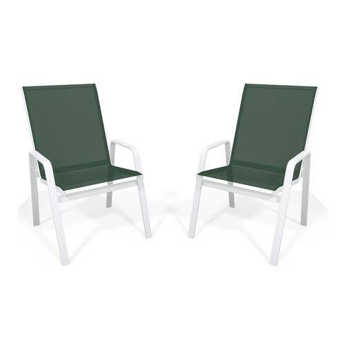 Assistência Técnica, SAC e Garantia do produto Kit 2 Cadeira Riviera Piscina Alumínio Branco Tela Verde