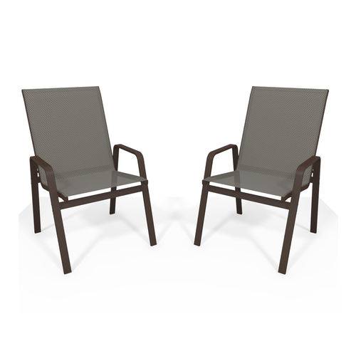 Assistência Técnica, SAC e Garantia do produto Kit 2 Cadeira Riviera Piscina Alumínio Marrom Tela Mescla