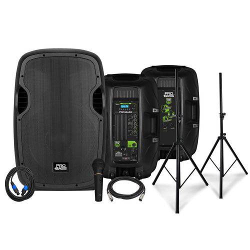 Assistência Técnica, SAC e Garantia do produto Kit Caixa Ativa + Passiva de 15 Pro Bass Power Stage 215 + Tripé + Microfone + Cabos