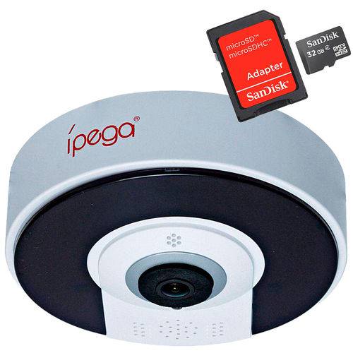 Assistência Técnica, SAC e Garantia do produto Kit Câmera Ip Wifi Ípega Vr Cam 360° Panorâmica HD 960p Áudio com Cartão Sd 32gb
