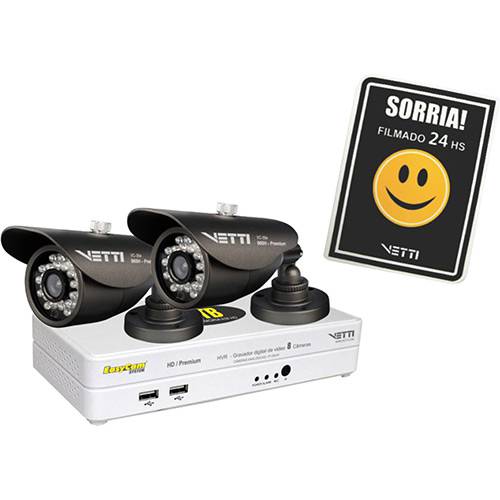 Assistência Técnica, SAC e Garantia do produto Kit Câmeras de Segurança VETTI EasyCam 8 Canais 8x2e HD - Premium 960 H - 0549