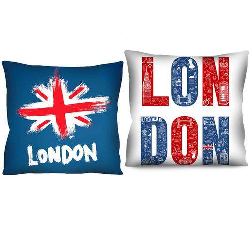 Assistência Técnica, SAC e Garantia do produto Kit 2 Capas de Almofada Inglaterra Londres 42cm para Sofá ou Cama R2