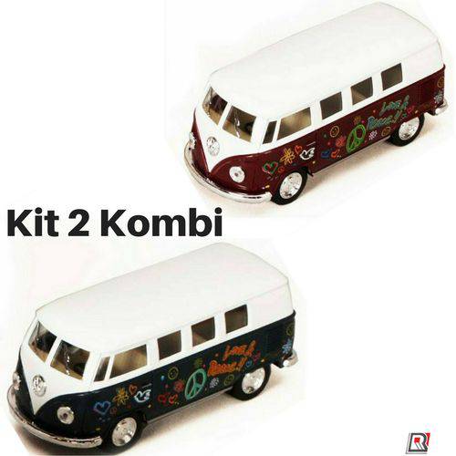 Assistência Técnica, SAC e Garantia do produto Kit 2 Carrinho de Coleção Antigo Volkswagen Kombi / Perua / Combi Ano 1962 Ferro Vintage Escala 1/32