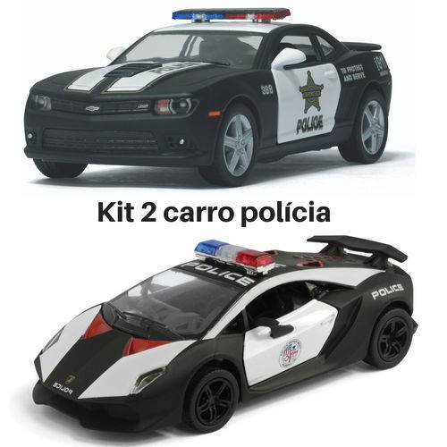 Assistência Técnica, SAC e Garantia do produto Kit 2 Carrinho de Coleção Camaro + Lamborghini Policia Kinsmart 1/38
