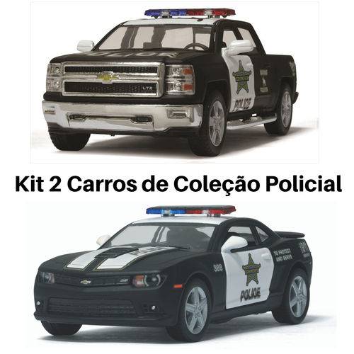 Assistência Técnica, SAC e Garantia do produto Kit 2 Carros de Coleção Viatura Policial / Polícia Camaro e Silverado Cor Preto