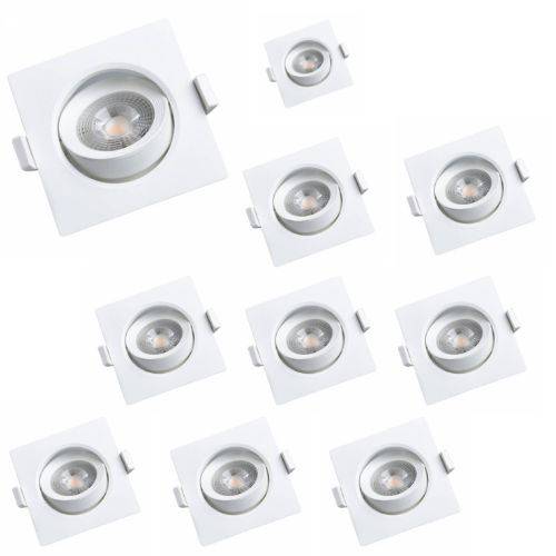 Assistência Técnica, SAC e Garantia do produto Kit com 10 Peças - Spot Quadrado Branco Quente Led SMD 3W