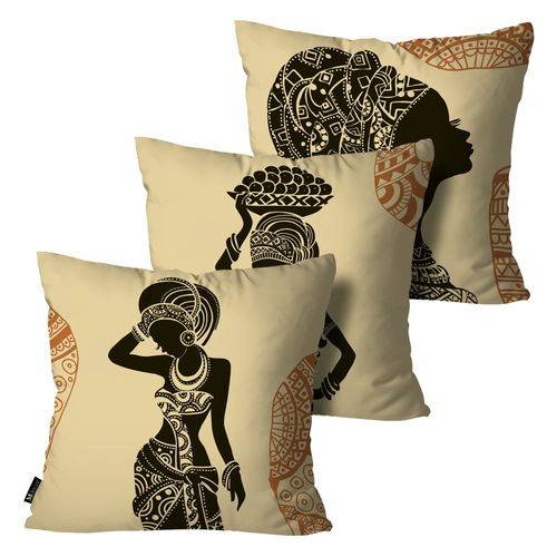 Assistência Técnica, SAC e Garantia do produto Kit com 3 Almofadas Africana 45x45cm Mdecore- Colorido