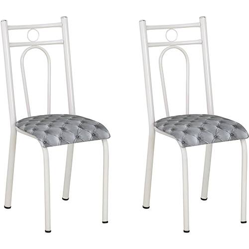 Assistência Técnica, SAC e Garantia do produto Kit com 2 Cadeiras 023 Branco Estampa Capitone - Artefamol
