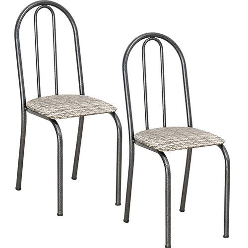 Assistência Técnica, SAC e Garantia do produto Kit com 2 Cadeiras 005 Craqueado Preto Estampa Rattan - Artefamol