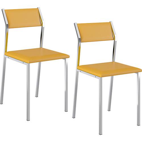 Assistência Técnica, SAC e Garantia do produto Kit com 2 Cadeiras Sofia Cromada Napa Amarela - Carraro