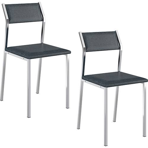 Assistência Técnica, SAC e Garantia do produto Kit com 2 Cadeiras Sofia Cromada Napa Jeans - Carraro