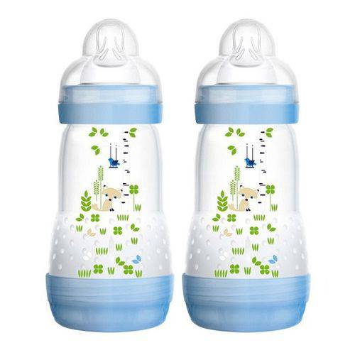 Assistência Técnica, SAC e Garantia do produto Kit com 2 Mamadeiras MAM First Bottle 260ml Boys