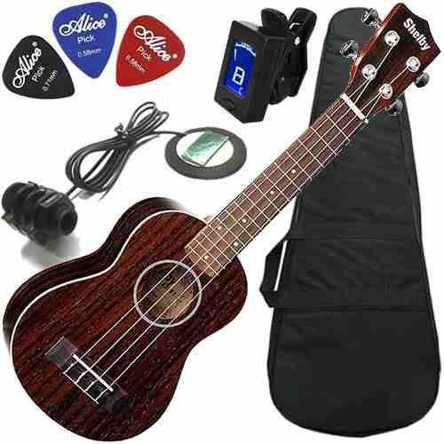 Assistência Técnica, SAC e Garantia do produto Kit Completo Ukulele Soprano Eletrico Shelby