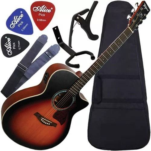 Assistência Técnica, SAC e Garantia do produto Kit Completo Violão Eletroacústico Aço Tw29 Sb Tagima