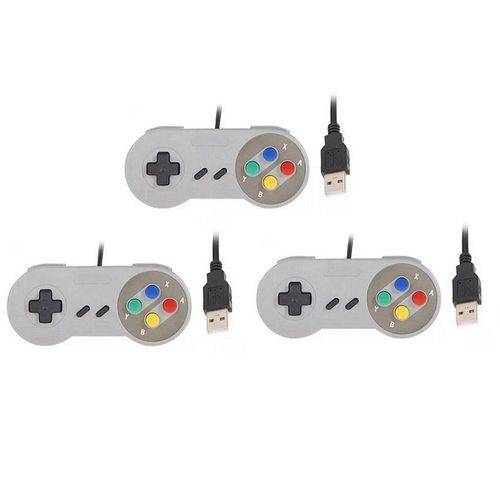 Assistência Técnica, SAC e Garantia do produto Kit 3 Controles Usb Super Nintendo FAMICOM Joystick Windows Mac Linux