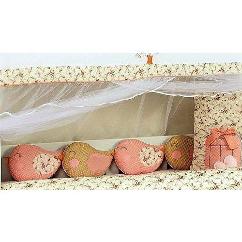 Assistência Técnica, SAC e Garantia do produto Kit de Berço 09 Pçs Floral Rose com Pérola