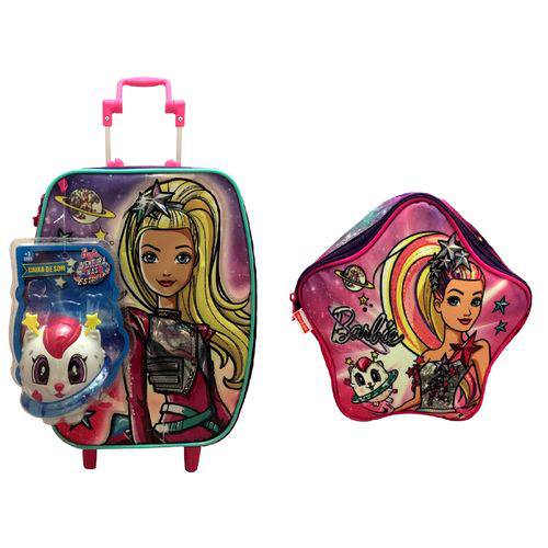 Assistência Técnica, SAC e Garantia do produto Kit Escolar Barbie Aventura Nas Estrelas Sestini : Mala Mochila G Rodinhas + Lancheira Térmica