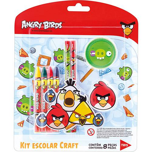 Assistência Técnica, SAC e Garantia do produto Kit Escolar Craft Angry Birds 8 Peças - Tris