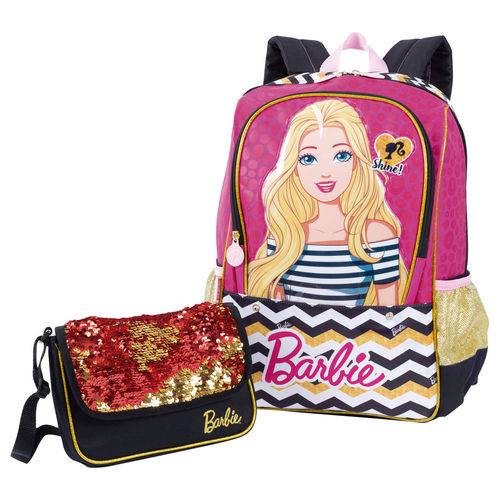 Assistência Técnica, SAC e Garantia do produto Kit Escolar Infantil Menina Barbie Mochila Lancheira Estojo Rosa