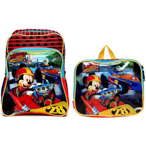 Assistência Técnica, SAC e Garantia do produto Kit Escolar Infantil Mickey Mouse Aventuras Sobre Rodas Disney 18m Plus Sestini : Mochila G Costas + Lancheira Térmica